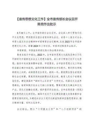 【宣传思想文化工作】全市宣传部长会议召开陈竞作出批示.docx