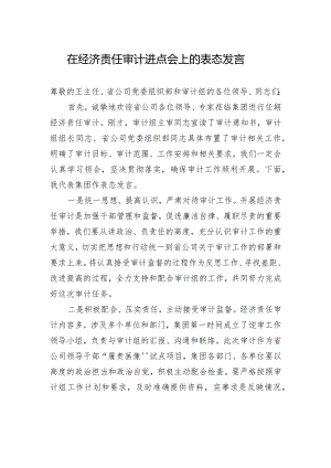 在经济责任审计进点会上的表态发言（集团公司）.docx