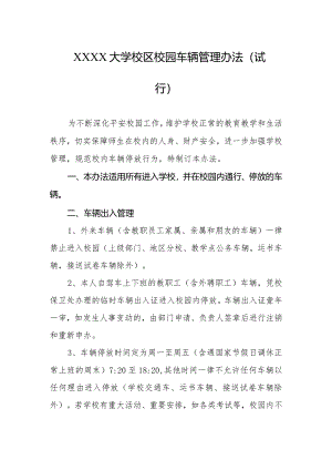 大学校区校园车辆管理办法（试行）.docx
