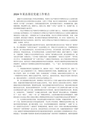 2024年某县基层党建工作要点.docx