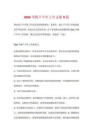 2024导购下半年工作计划5篇.docx