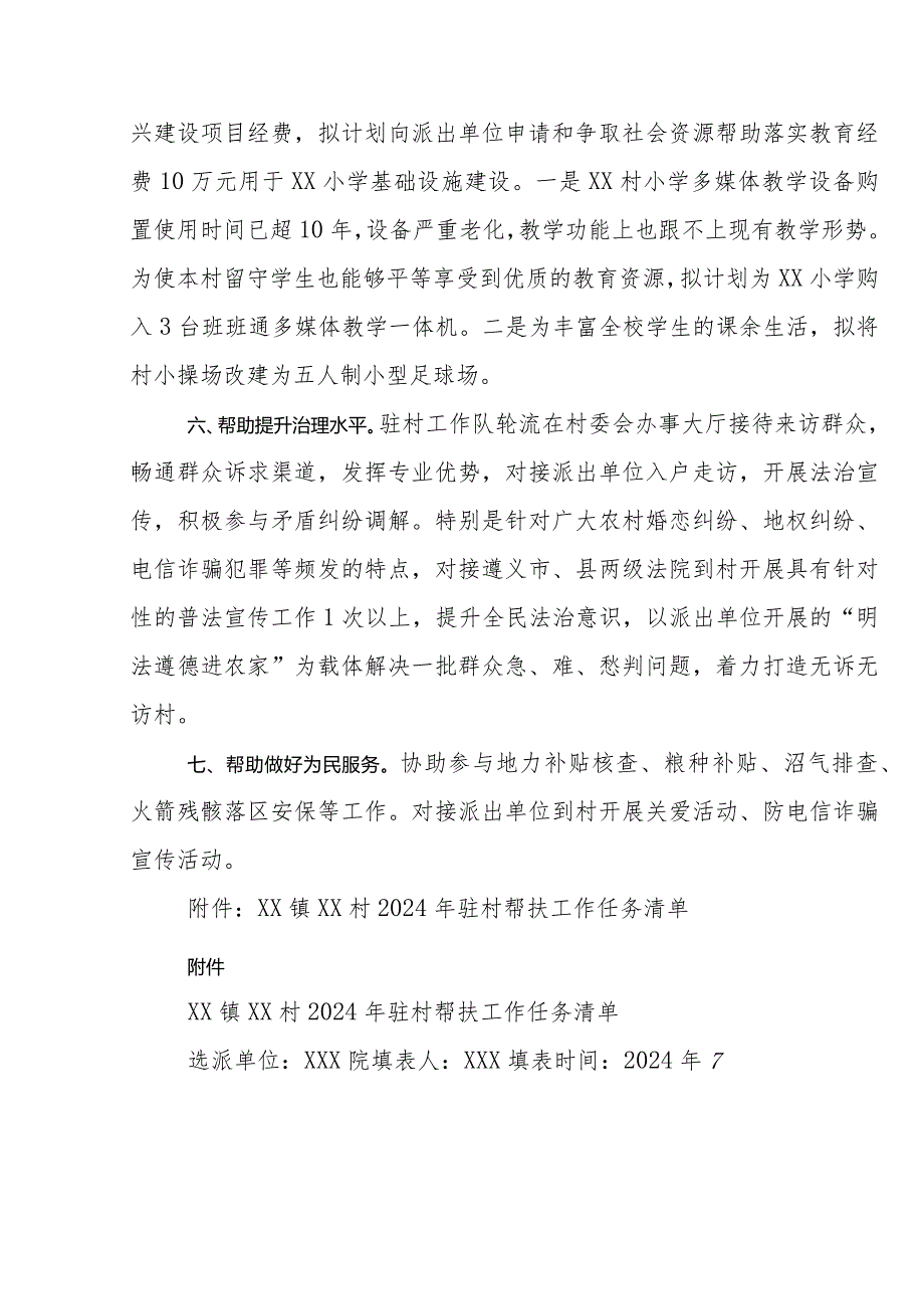 2024年乡镇驻村第一书记帮扶工作计划及任务清单.docx_第3页