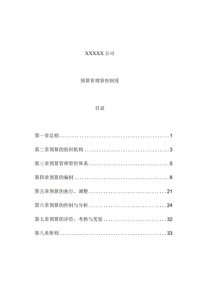 XX企业的预算制度范文概况.docx