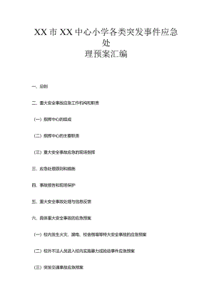XX市XX中心小学各类突发事件应急处理预案汇编.docx