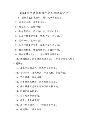 2024鸡年销售公司年会主题标语口号.docx