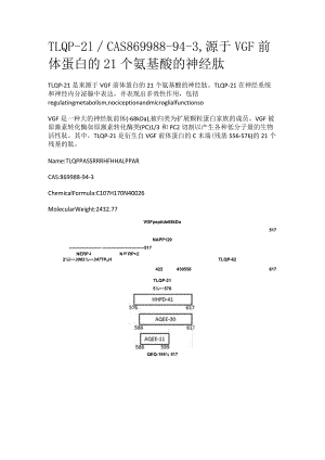 TLQP-21_CAS869988-94-3源于VGF前体蛋白的21个氨基酸的神经肽.docx