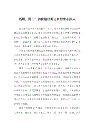 拓展“两山”转化路径+促进乡村生态振兴.docx
