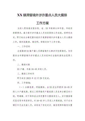 XX镇滞留境外涉诈重点人员大摸排工作方案.docx