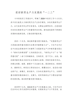 抓好新质生产力发展的“一二三”.docx