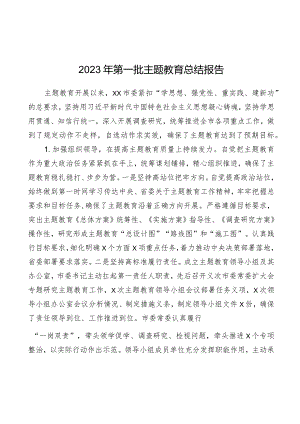 2023年第一批主题教育总结报告3篇.docx