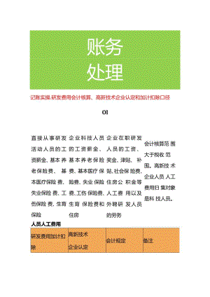 记账实操-研发费用会计核算、高新技术企业认定和加计扣除口径.docx