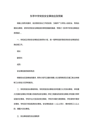 东亭中学突发安全事故应急预案.docx