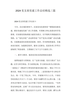 2024党支部党建工作总结精选三篇.docx