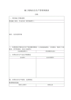 施工现场安全生产管理周报表.docx