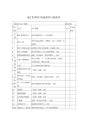K2型PVC快速卷帘门验收单.docx