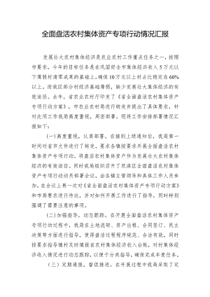 全面盘活农村集体资产专项行动情况汇报.docx