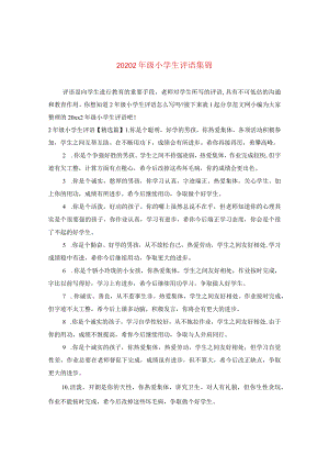 2020二年级小学生评语集锦.docx