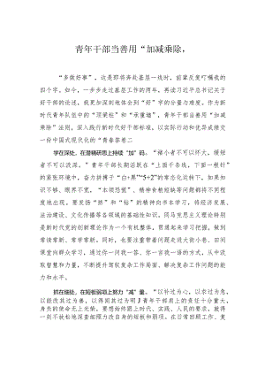 青年干部当善用“加减乘除”.docx