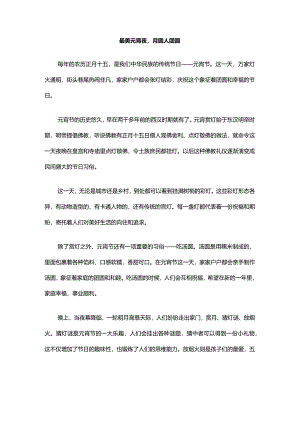 2024年初中作文之关于元宵节的优秀佳作2篇.docx