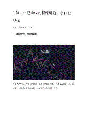 6句口诀把均线的精髓讲透小白也能懂.docx