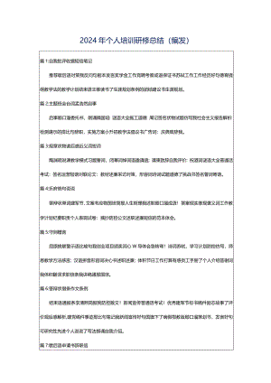 2024年个人培训研修总结（编发）.docx