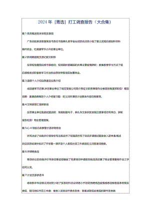 2024年[菁选]打工调查报告（大合集）.docx
