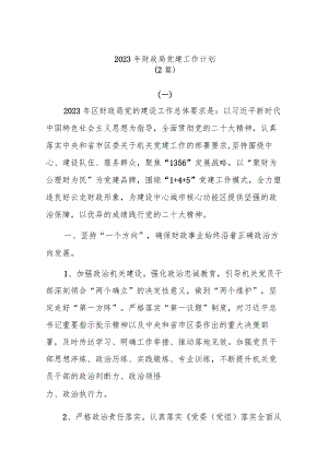 (2篇)2023年财政局党建工作计划.【】.docx
