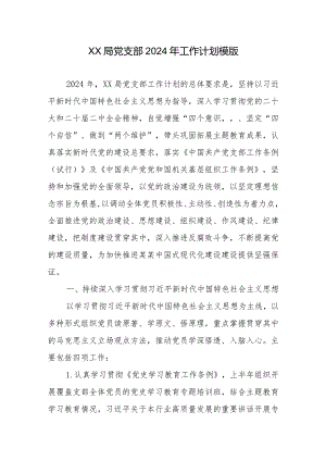 XX局党支部2024年工作计划模版.docx