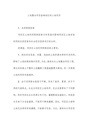 土地整治项目盐碱地区的土地利用.docx