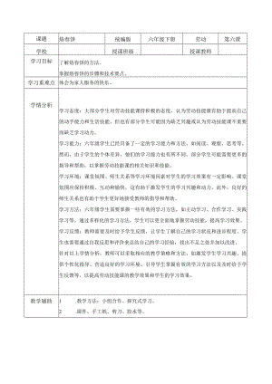 项目六烙春饼（教案）六年级劳动下册同步（人教版）.docx