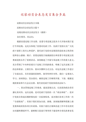 巡察动员会表态发言集合多篇.docx