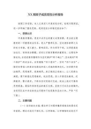 XX局班子成员党性分析报告.docx