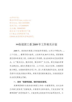 XX街道团工委年度工作计划.docx