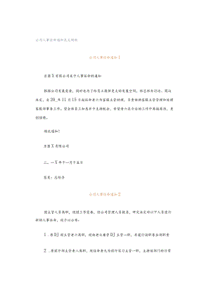 公司人事任命通知范文模板.docx