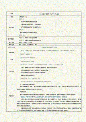 中职《计算机基础知识与应用案例教程》教案第8课认识计算机软件系统.docx