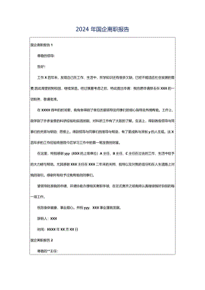 2024年国企离职报告.docx