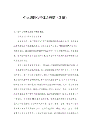 个人培训心得体会总结（3篇）.docx