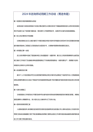 2024年咨询师试用期工作总结（菁选专题）.docx