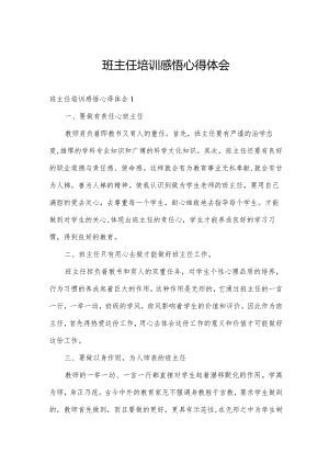 班主任培训感悟心得体会.docx