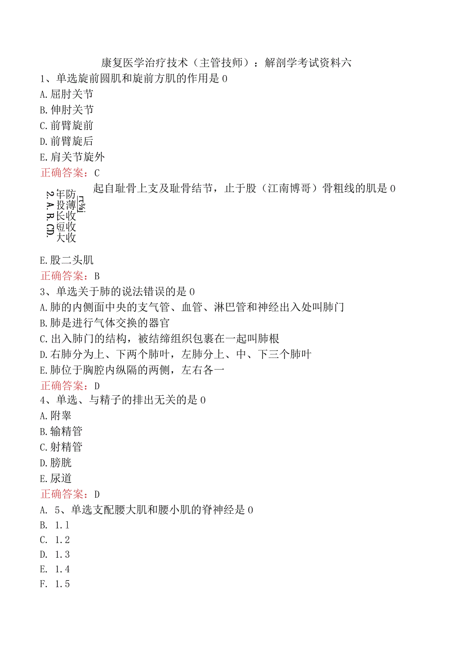 康复医学治疗技术(主管技师):解剖学考试资料六.docx_第1页