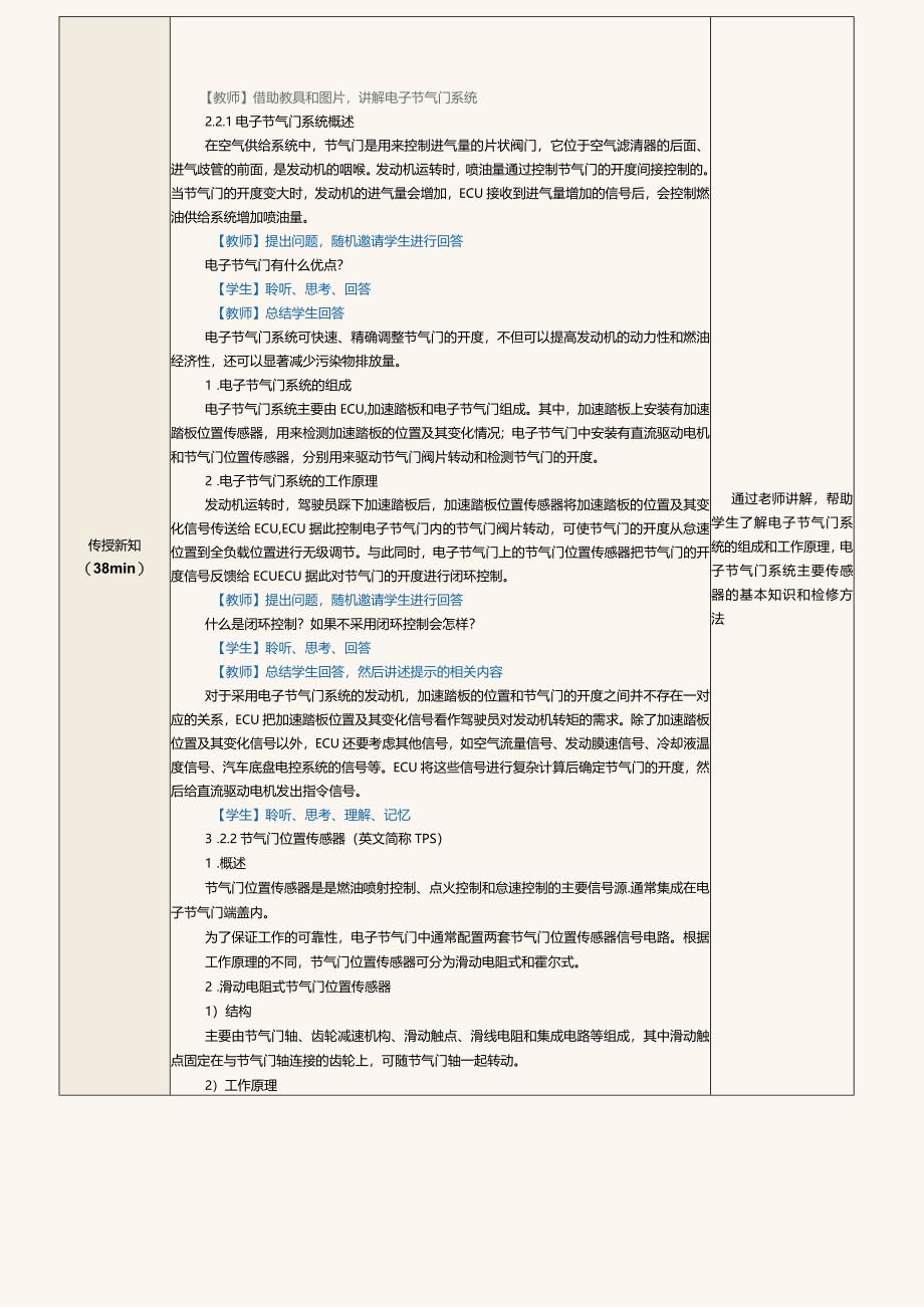 中职《汽车发动机控制系统检修》教案第4课检修电子节气门系统.docx_第2页