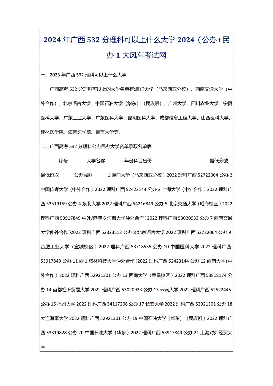 2024年广西532分理科可以上什么大学2024(公办民办)_大风车考试网.docx_第1页