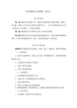 考古勘探工作规程（试行）.docx