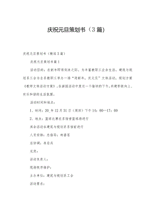 庆祝元旦策划书（3篇）.docx