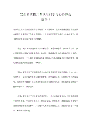 安全素质提升专项培训学习心得体会感悟2篇.docx