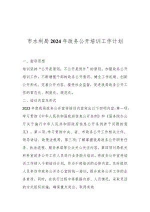 市水利局2024年政务公开培训工作计划.docx