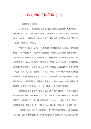 政府出纳工作总结.docx