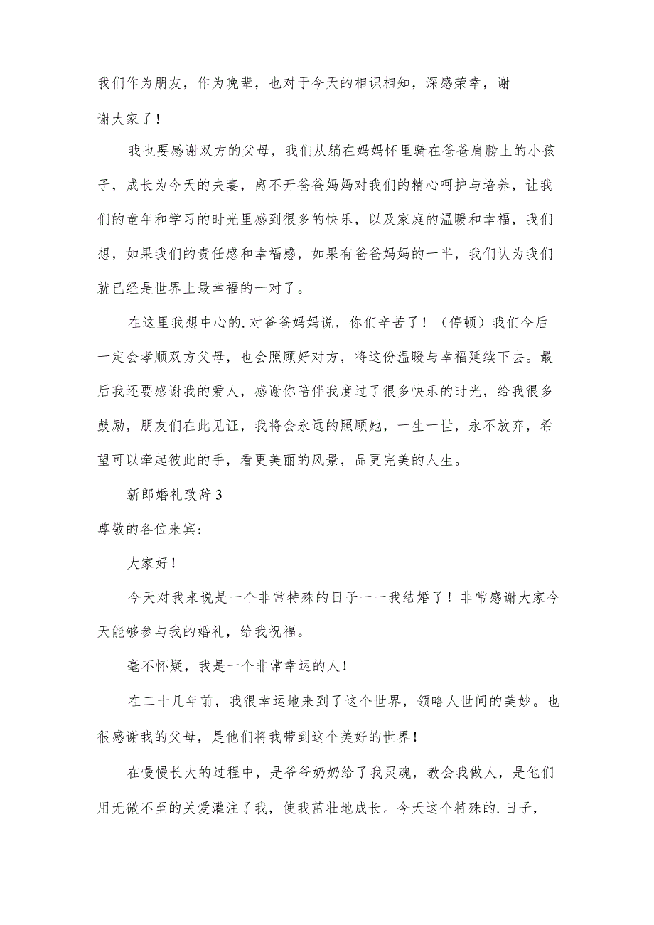 新郎婚礼致辞（17篇）.docx_第2页