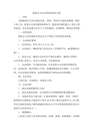 集团公司安全例会组织方案.docx