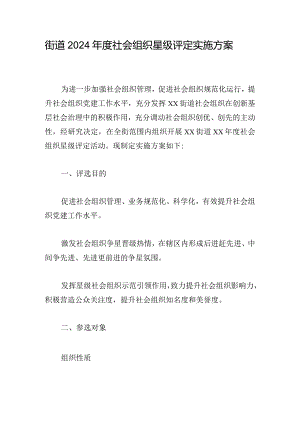 街道2024年度社会组织星级评定实施方案.docx